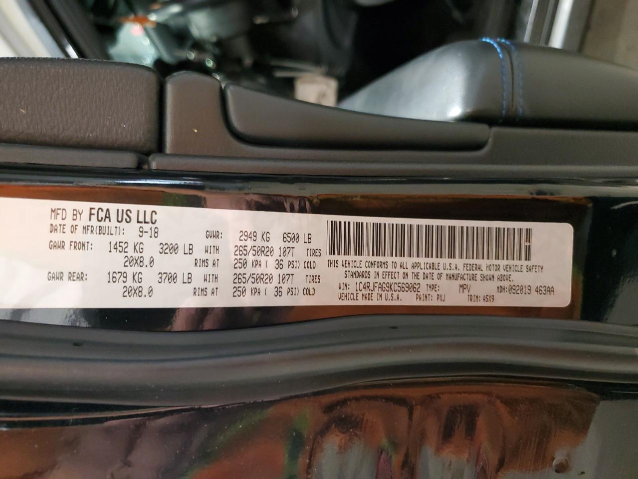 2019 Jeep Grand Cherokee Laredo VIN: 1C4RJFAG9KC569062 Lot: 84619965