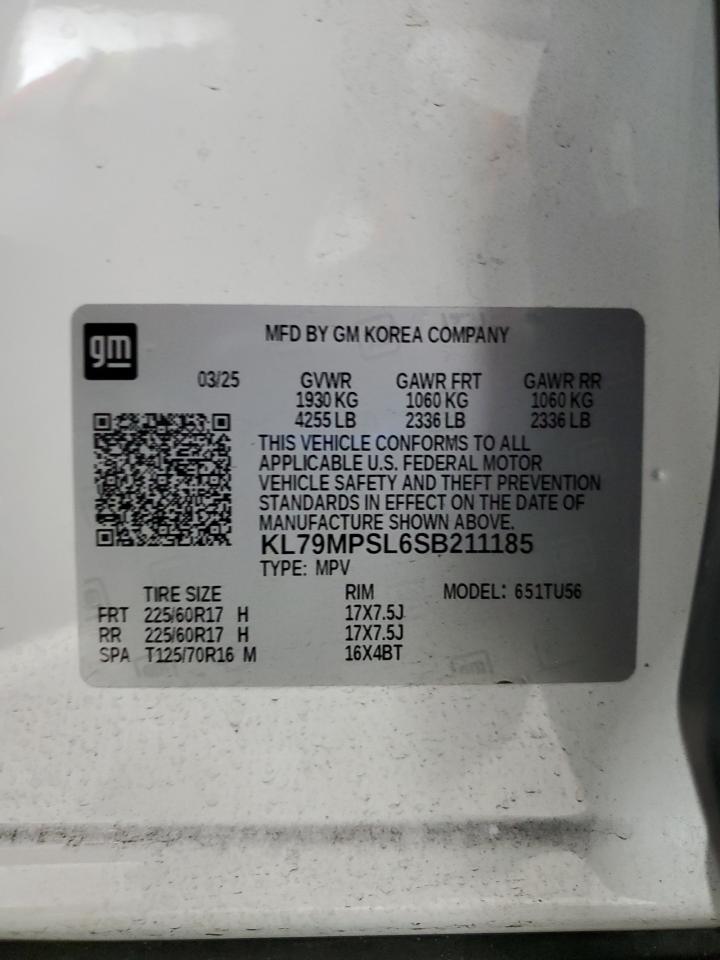 2025 Chevrolet Trailblazer Lt VIN: KL79MPSL6SB211185 Lot: 84542325