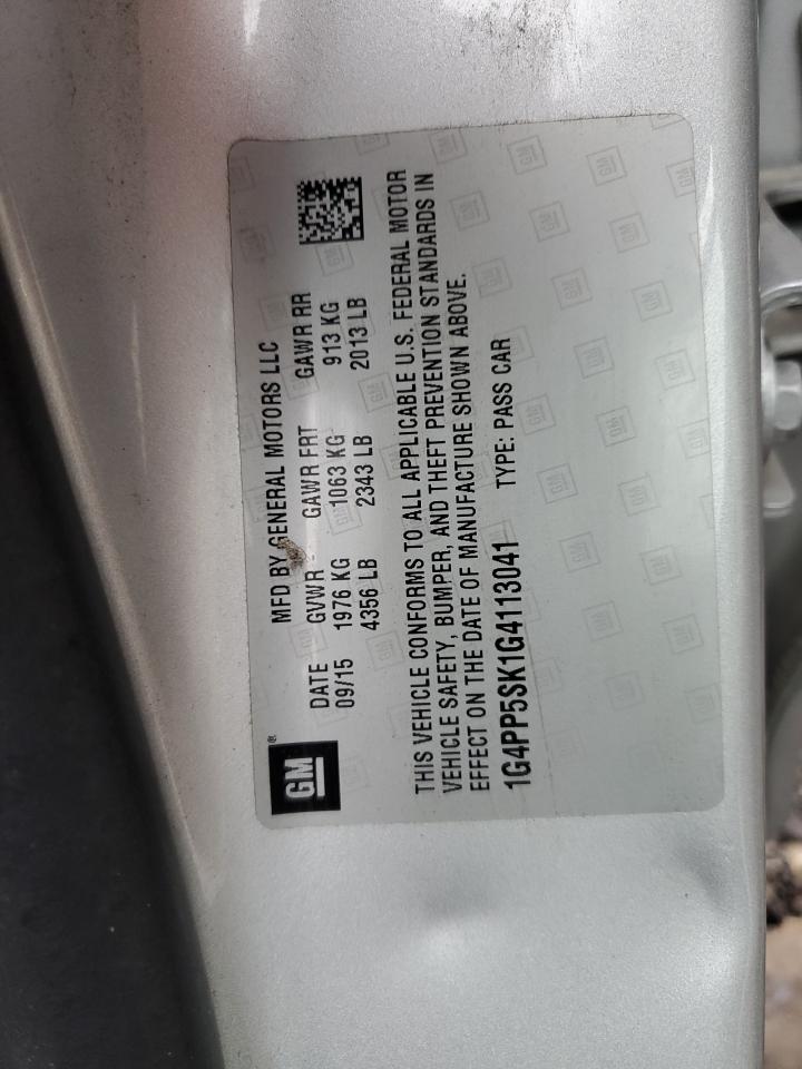 2016 Buick Verano VIN: 1G4PP5SK1G4113041 Lot: 83877495