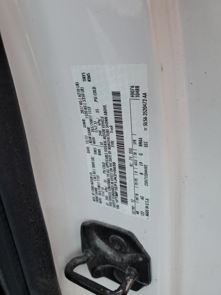 2018 Ford F150 VIN: 1FTMF1EP1JKD10658 Lot: 72071135