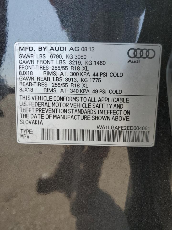 2014 Audi Q7 Premium Plus VIN: WA1LGAFE2ED004661 Lot: 83772615