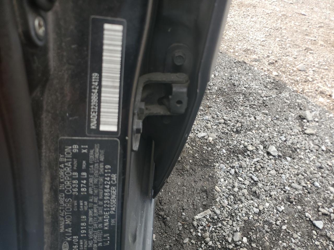 2008 Kia Rio Base VIN: KNADE123986424119 Lot: 71544755