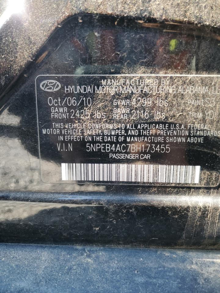 2011 Hyundai Sonata Gls VIN: 5NPEB4AC7BH173455 Lot: 81261435