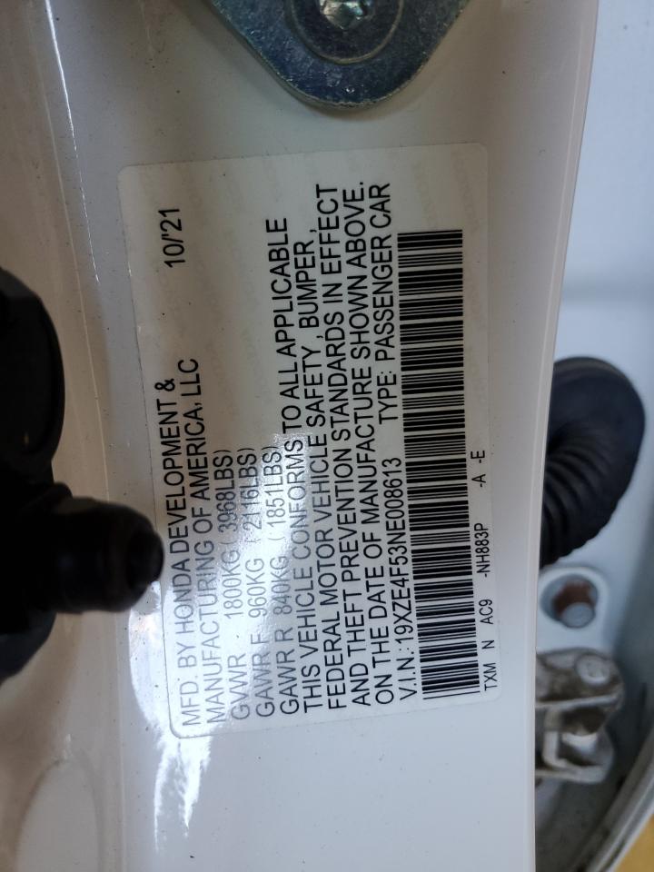 2022 Honda Insight Ex VIN: 19XZE4F53NE008613 Lot: 84207915