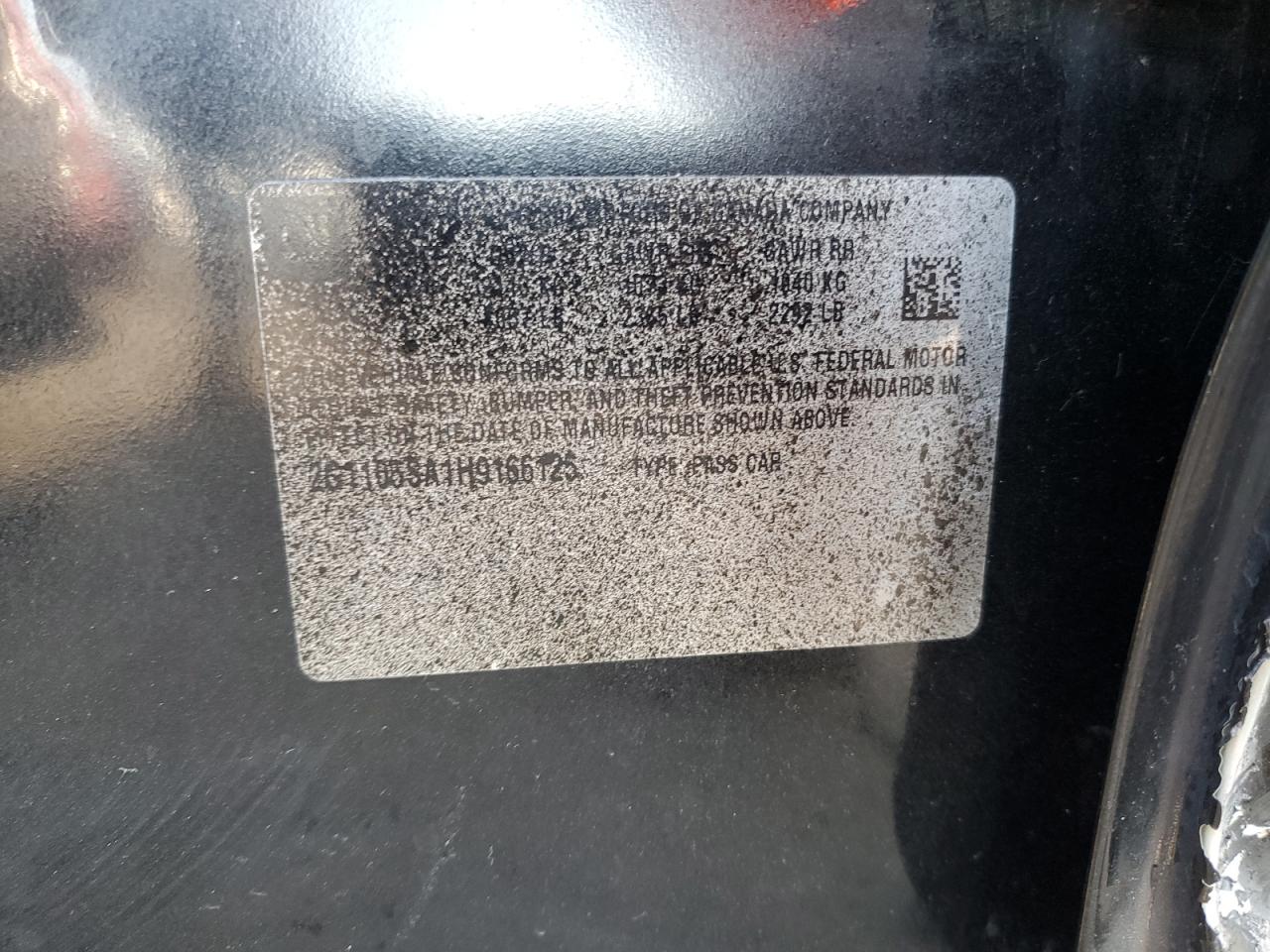 2017 Chevrolet Impala Lt VIN: 2G1105SA1H9166125 Lot: 81004875