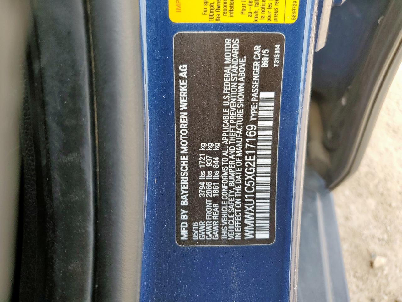 2016 Mini Cooper VIN: WMWXU1C5XG2E17169 Lot: 84556145