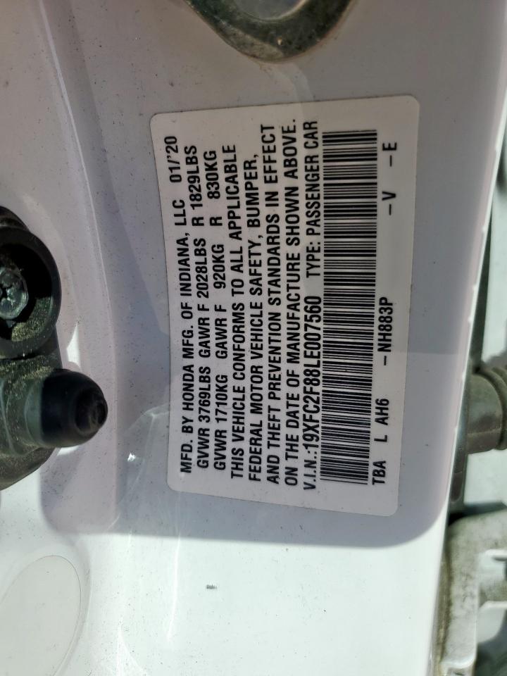 2020 Honda Civic Sport VIN: 19XFC2F88LE007560 Lot: 81668645