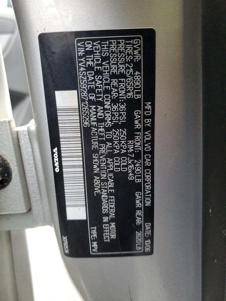 2007 Volvo Xc70 VIN: YV4SZ592871265296 Lot: 71893935