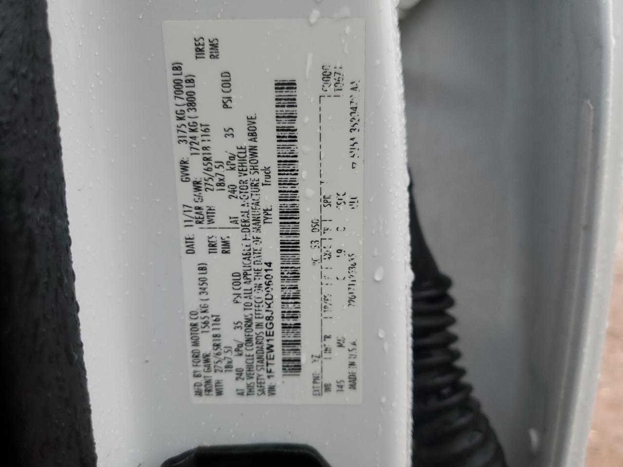 2018 Ford F150 Supercrew VIN: 1FTEW1EG8JKD06014 Lot: 84618305