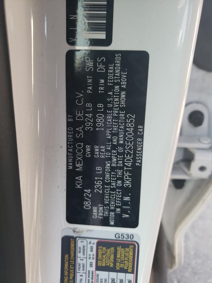 2025 Kia K4 Lx VIN: 3KPFT4DE2SE004852 Lot: 80445155