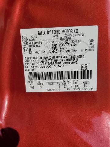 2012 FORD ESCAPE LIMITED  