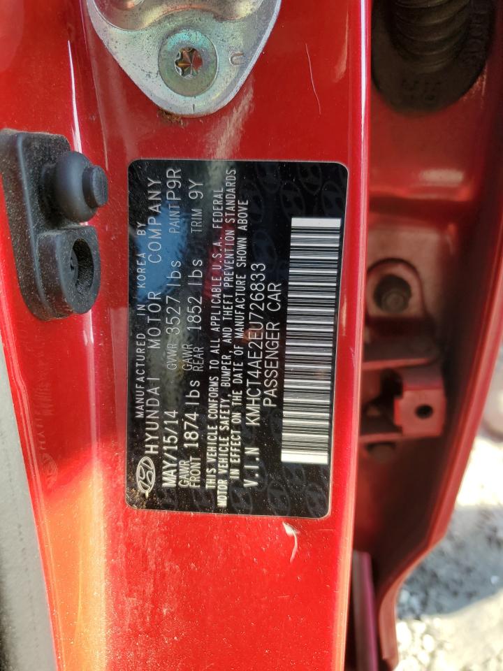 2014 Hyundai Accent Gls VIN: KMHCT4AE2EU726833 Lot: 81385655