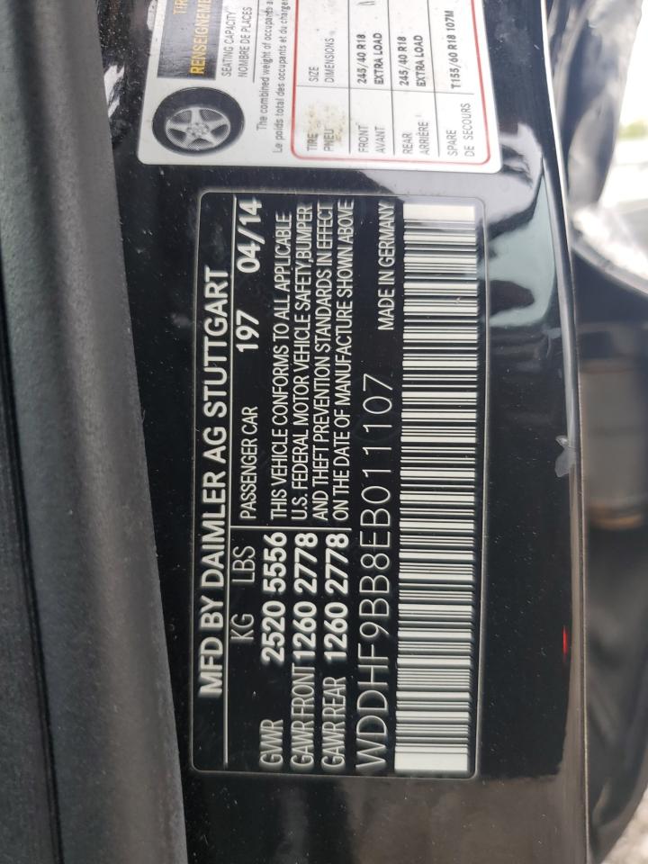 2014 Mercedes-Benz E 550 4Matic VIN: WDDHF9BB8EB011107 Lot: 81638865