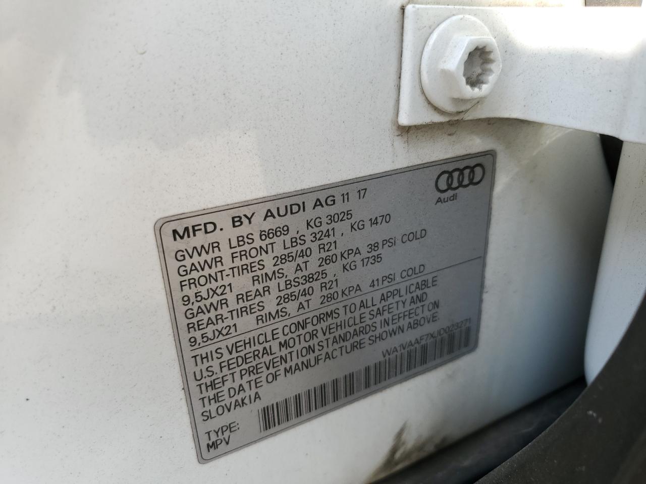 2018 Audi Q7 Prestige VIN: WA1VAAF7XJD023271 Lot: 72020755