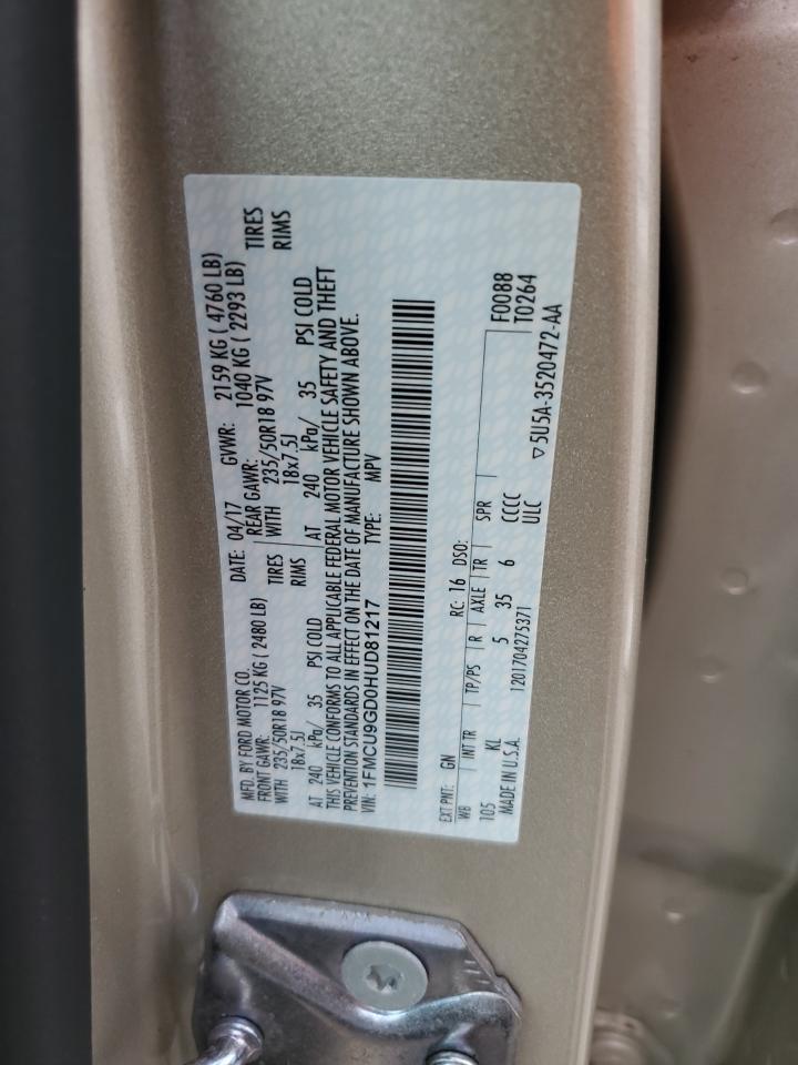 2017 Ford Escape Se VIN: 1FMCU9GD0HUD81217 Lot: 83863575