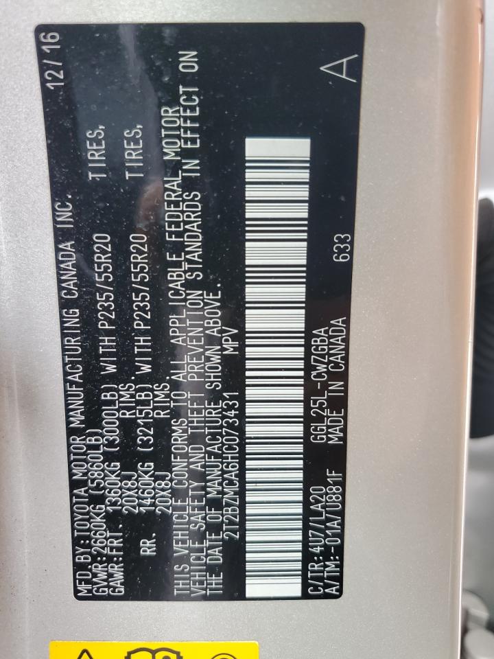 2017 Lexus Rx 350 Base VIN: 2T2BZMCA6HC073431 Lot: 71980585