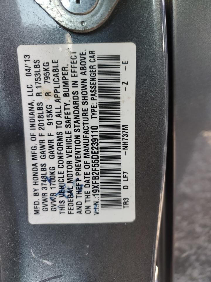 2013 Honda Civic Lx VIN: 19XFB2F55DE239110 Lot: 83974285