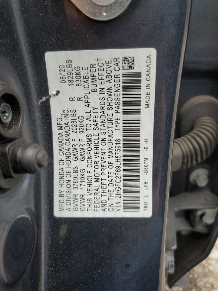 2020 Honda Civic Lx VIN: 2HGFC2F69LH575918 Lot: 70590885