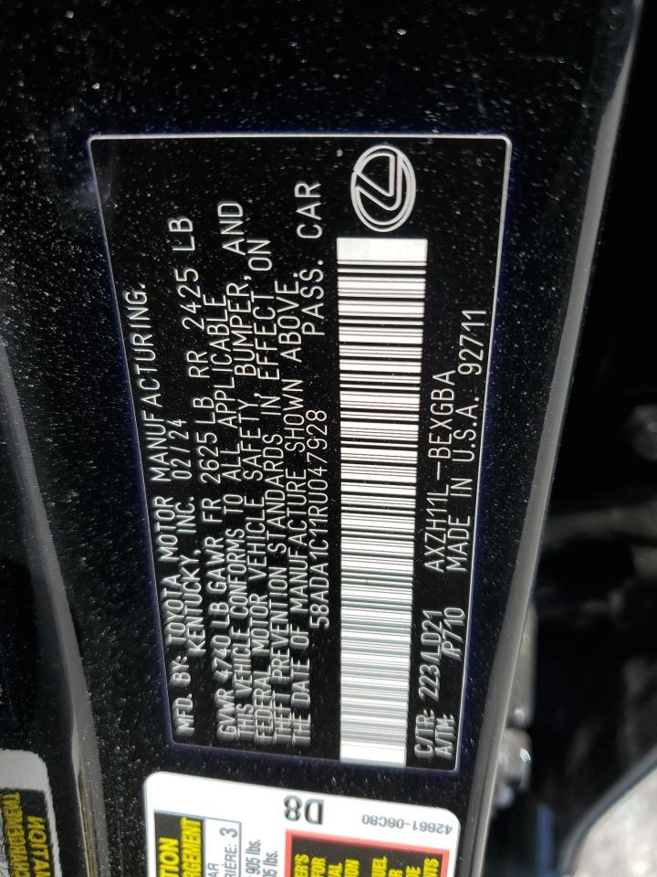 2024 Lexus Es 300H Base VIN: 58ADA1C1XRU047928 Lot: 70741485