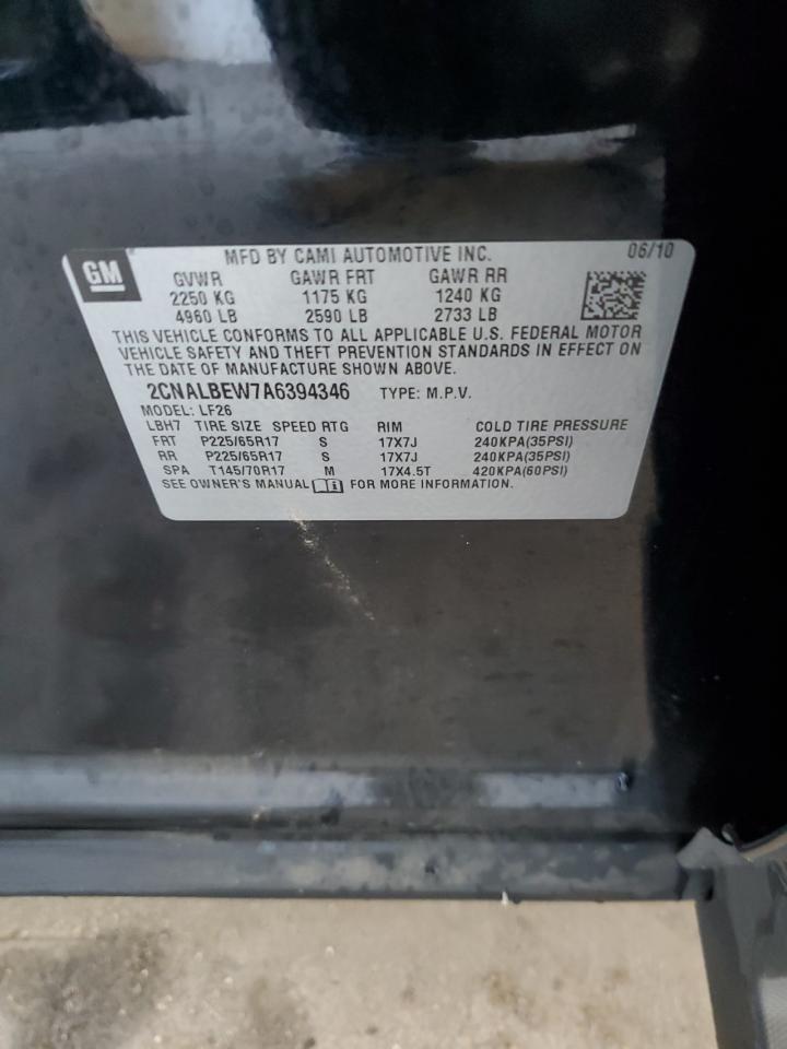 2010 Chevrolet Equinox Ls VIN: 2CNALBEW7A6394346 Lot: 83933035