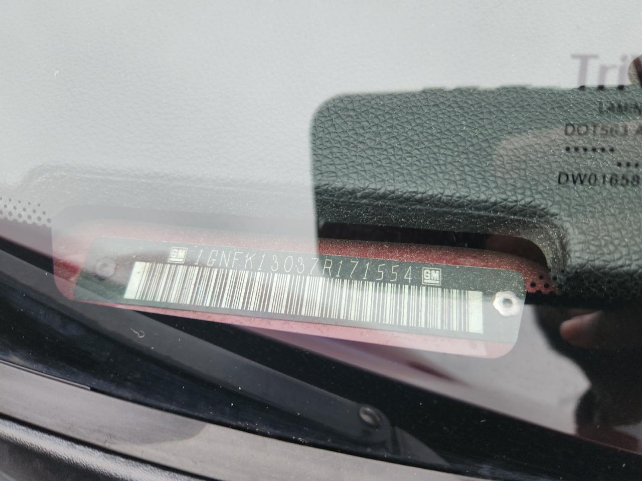 2007 Chevrolet Tahoe K1500 VIN: 1GNFK13037R171554 Lot: 71525485