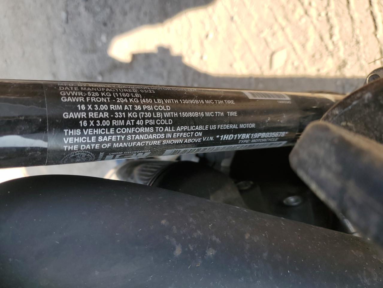 2023 Harley-Davidson Flhcs VIN: 1HD1YBK19PB035678 Lot: 80664805