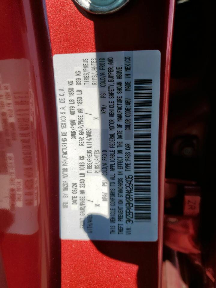 2024 Mazda 3 Select Sport VIN: 3MZBPABM8RM429405 Lot: 69873775