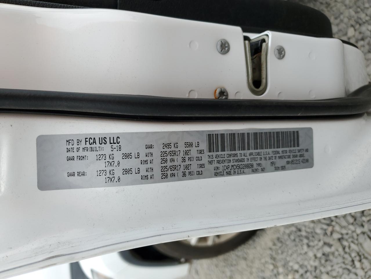 2019 Jeep Cherokee Latitude VIN: 1C4PJMCX5KD208690 Lot: 80135605