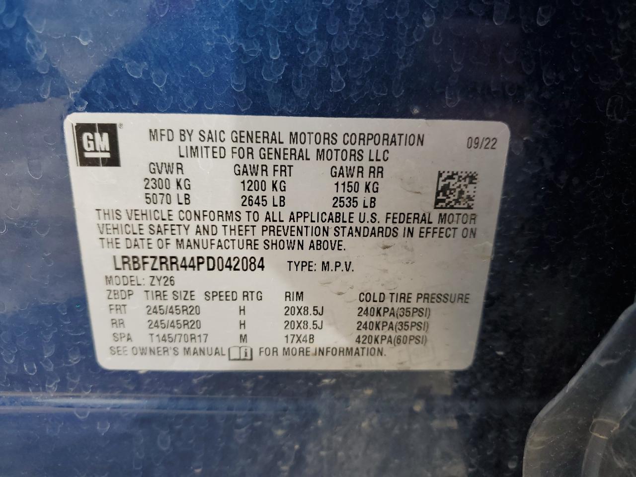 2023 Buick Envision Avenir VIN: LRBFZRR44PD042084 Lot: 81757565