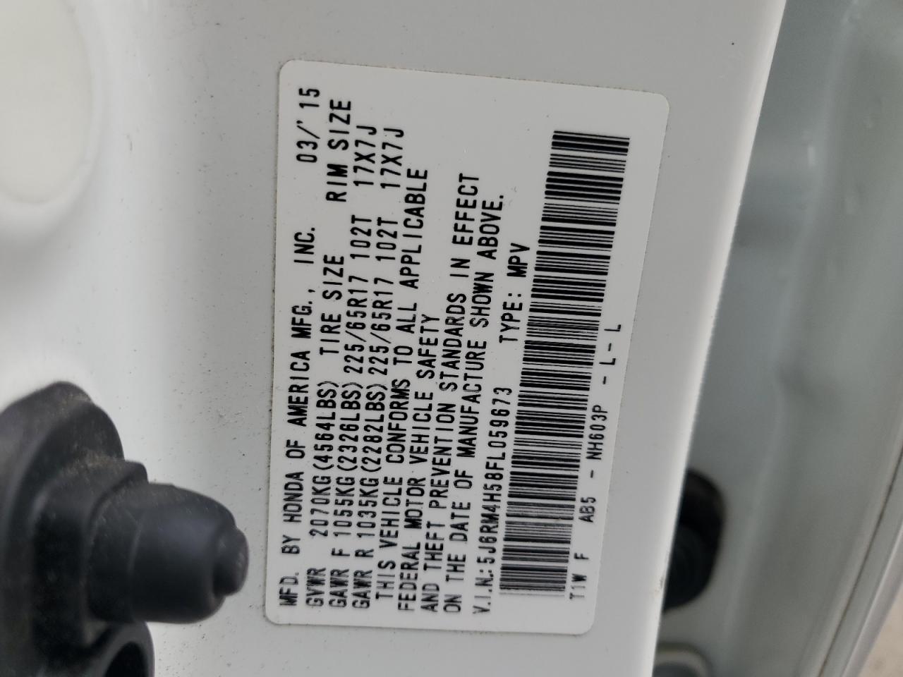 2015 Honda Cr-V Ex VIN: 5J6RM4H58FL059673 Lot: 71672865