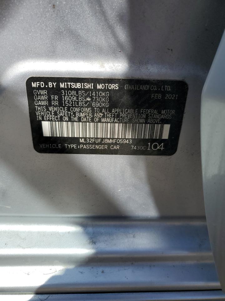 2021 Mitsubishi Mirage G4 Es VIN: ML32FUFJ8MHF05943 Lot: 80486745