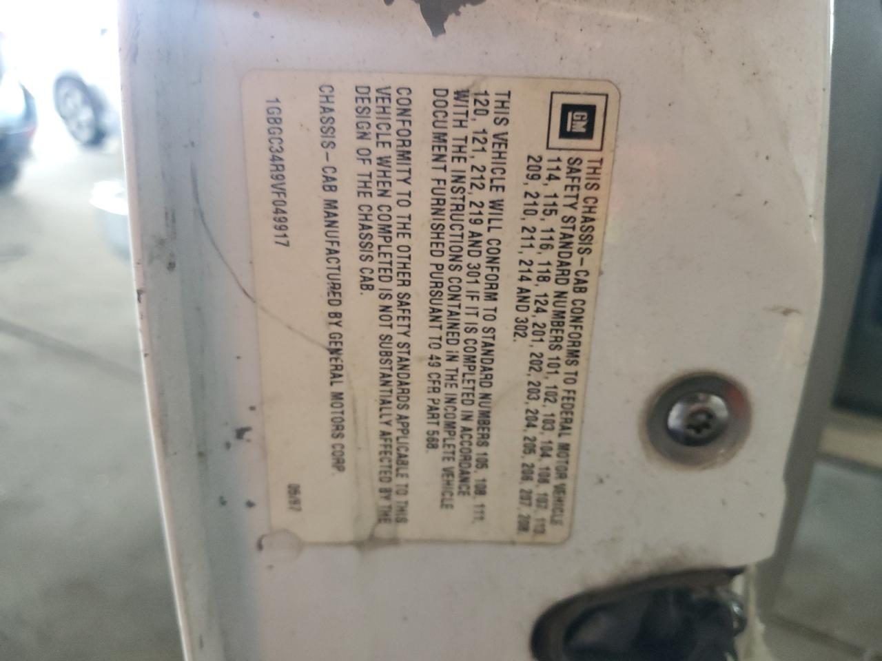 1997 Chevrolet Gmt-400 C3500 VIN: 1GBGC34R9VF049917 Lot: 80183115