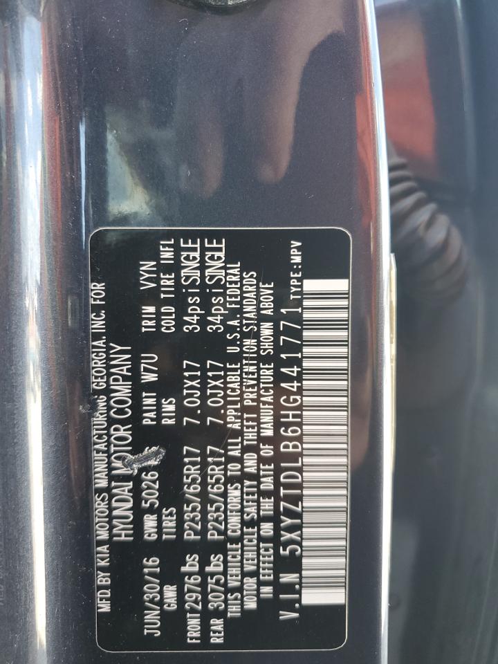 2017 Hyundai Santa Fe Sport VIN: 5XYZTDLB6HG441771 Lot: 81745675