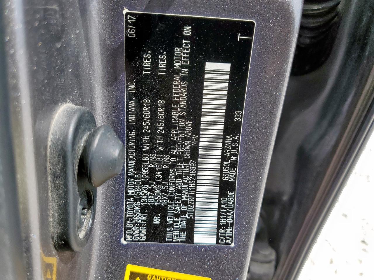 2017 Toyota Highlander Le VIN: 5TDZZRFH1HS216897 Lot: 84224995