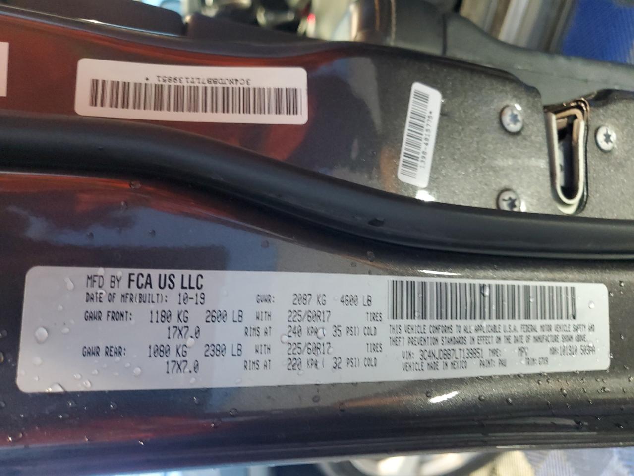 2020 Jeep Compass Latitude VIN: 3C4NJDBB7LT139851 Lot: 84584545