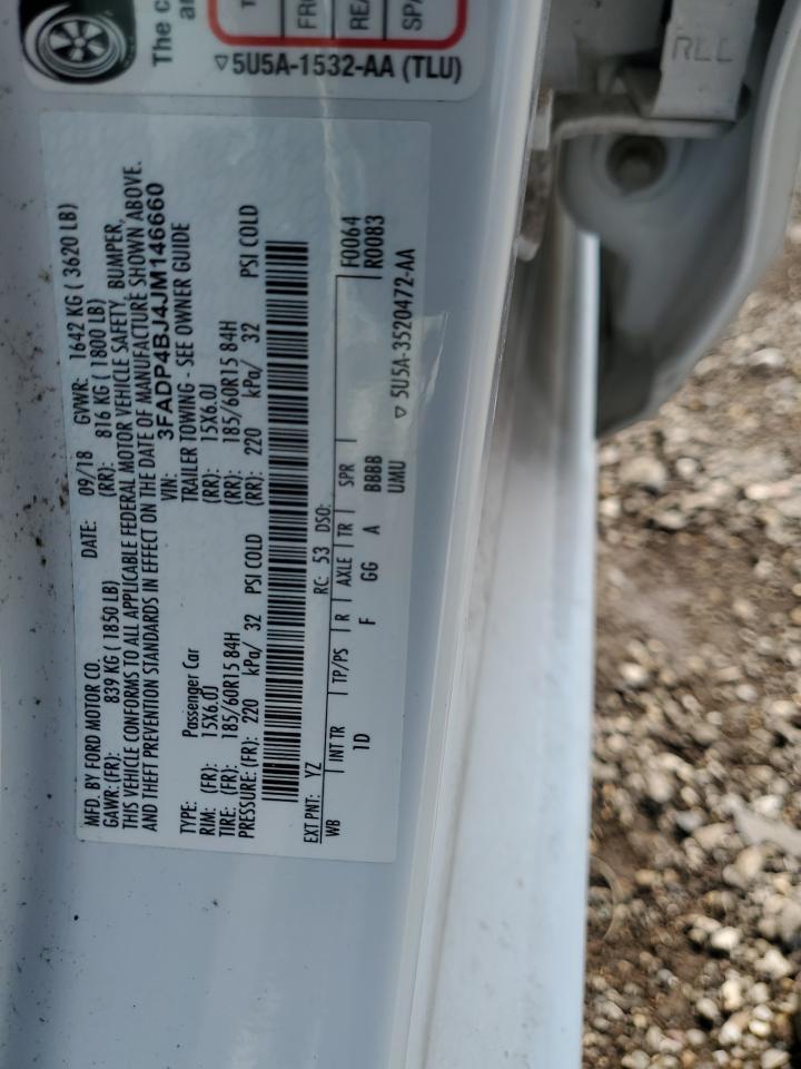 2018 Ford Fiesta Se VIN: 3FADP4BJ4JM146660 Lot: 71275355