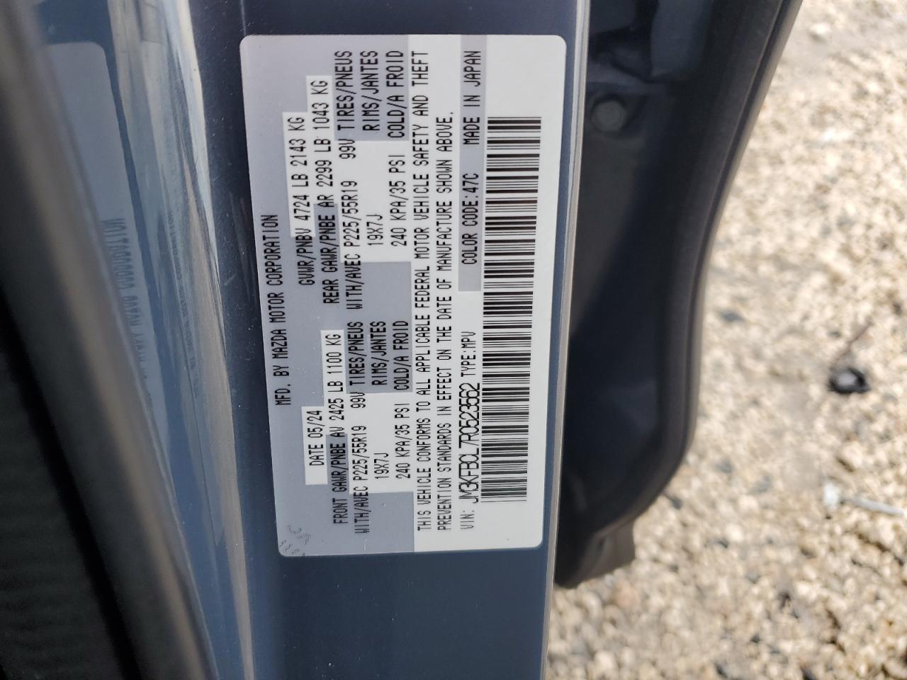 2024 Mazda Cx-5 Preferred VIN: JM3KFBCL7R0523562 Lot: 84481885