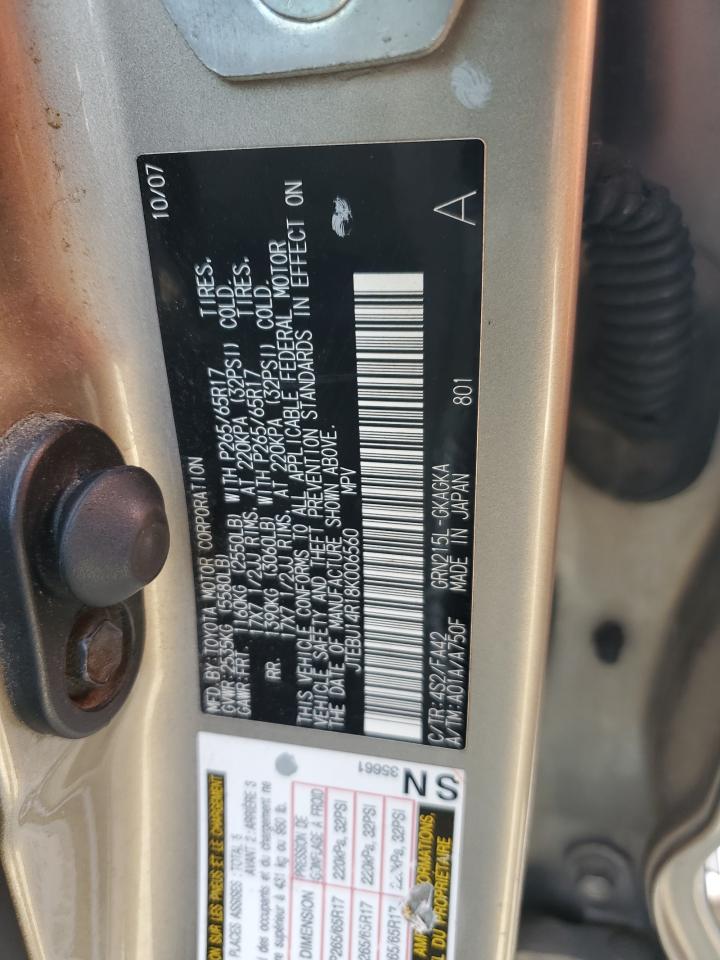 2008 Toyota 4Runner Sr5 VIN: JTEBU14R18K006560 Lot: 71131895