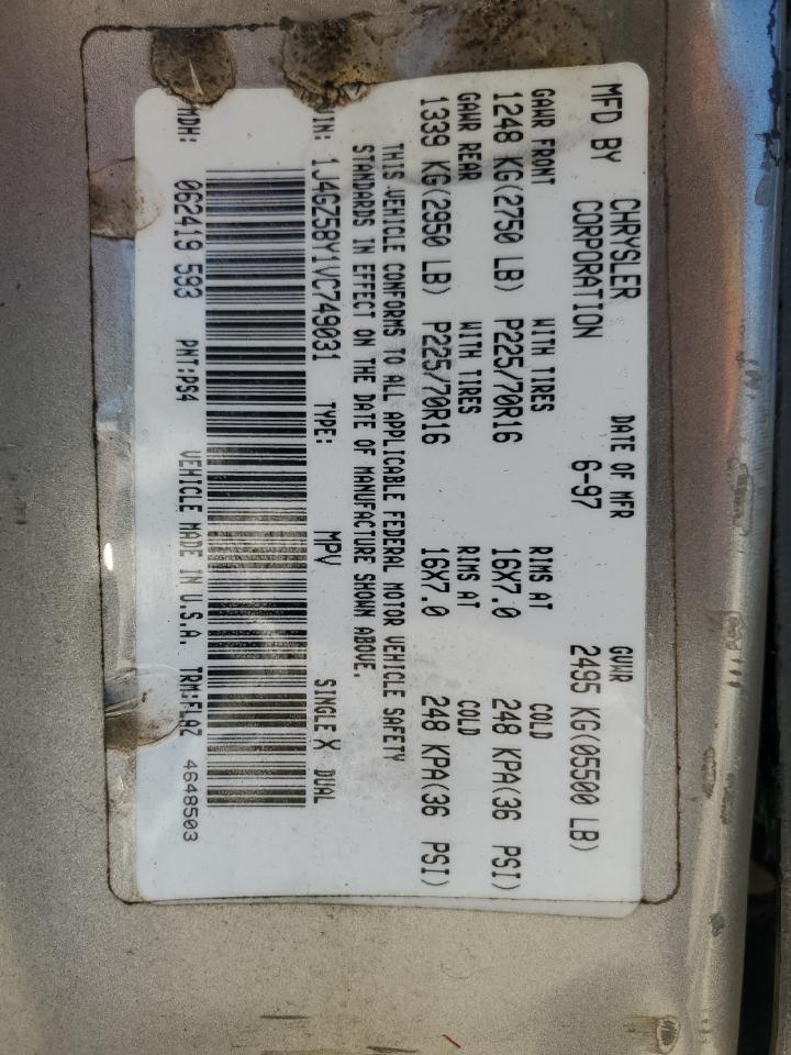 1997 Jeep Grand Cherokee Laredo VIN: 1J4GZ58Y1VC749031 Lot: 69789935