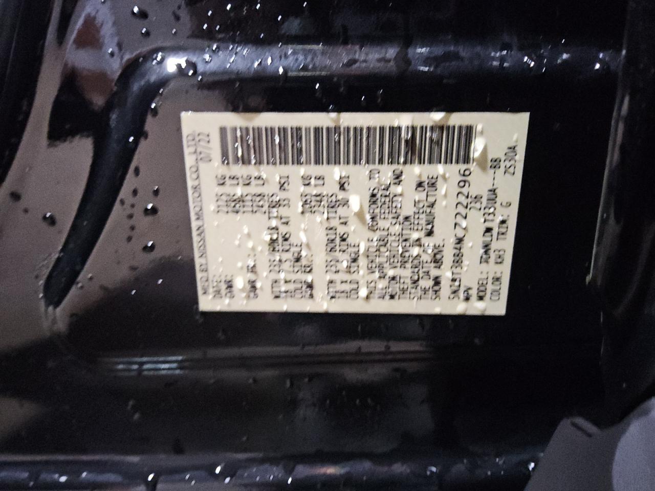 2022 Nissan Rogue Sv VIN: 5N1BT3BB4NC722296 Lot: 80827635