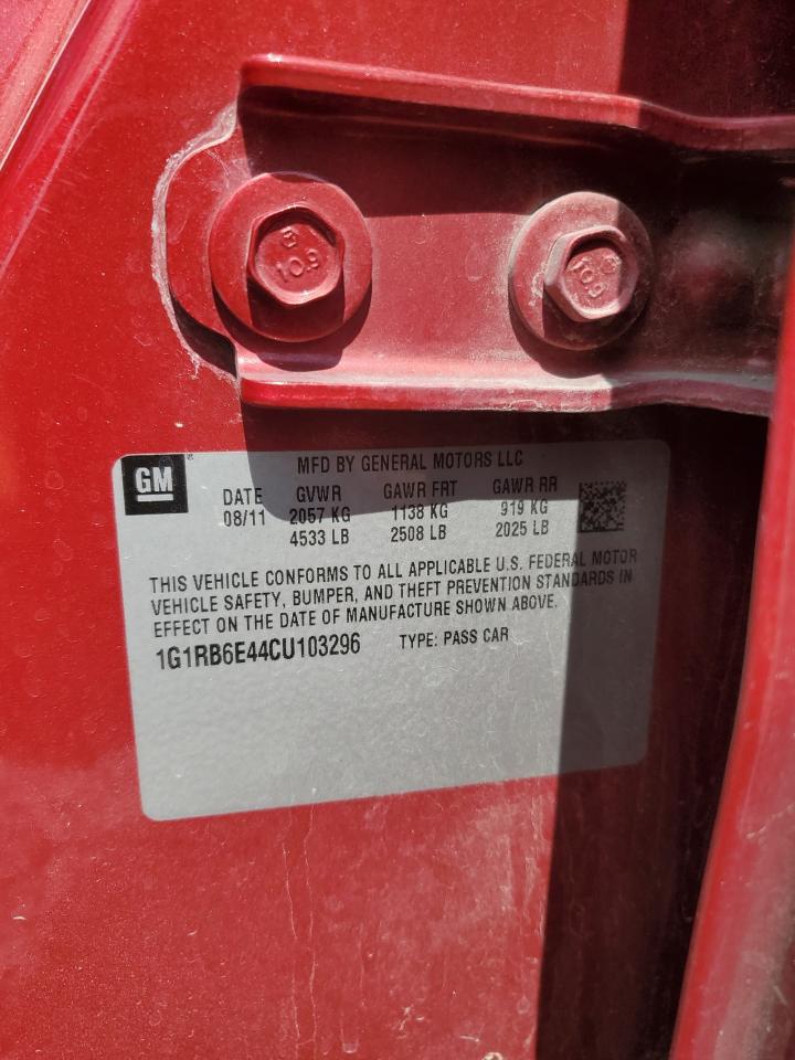 2012 Chevrolet Volt VIN: 1G1RB6E44CU103296 Lot: 80121935