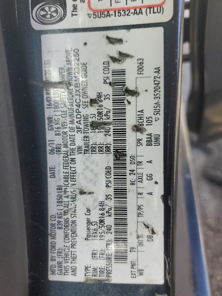 2011 Ford Fiesta Sel VIN: 3FADP4CJXBM232250 Lot: 81348565