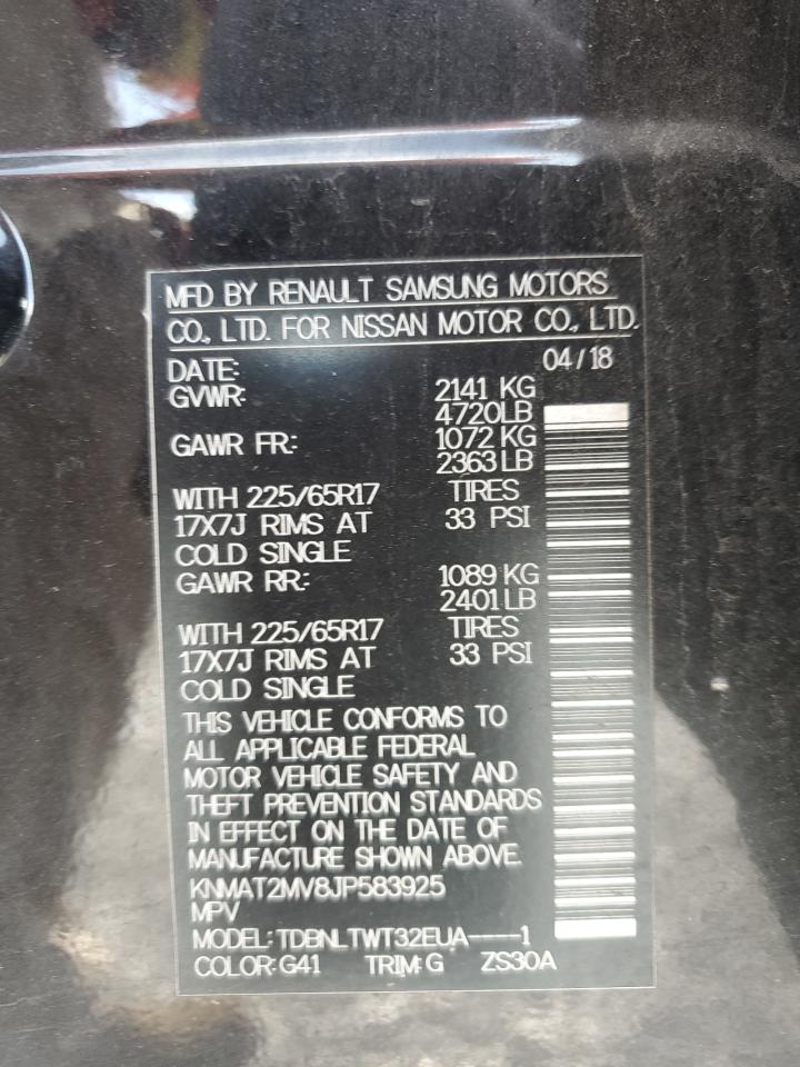 2018 Nissan Rogue S VIN: KNMAT2MV8JP583925 Lot: 80412665