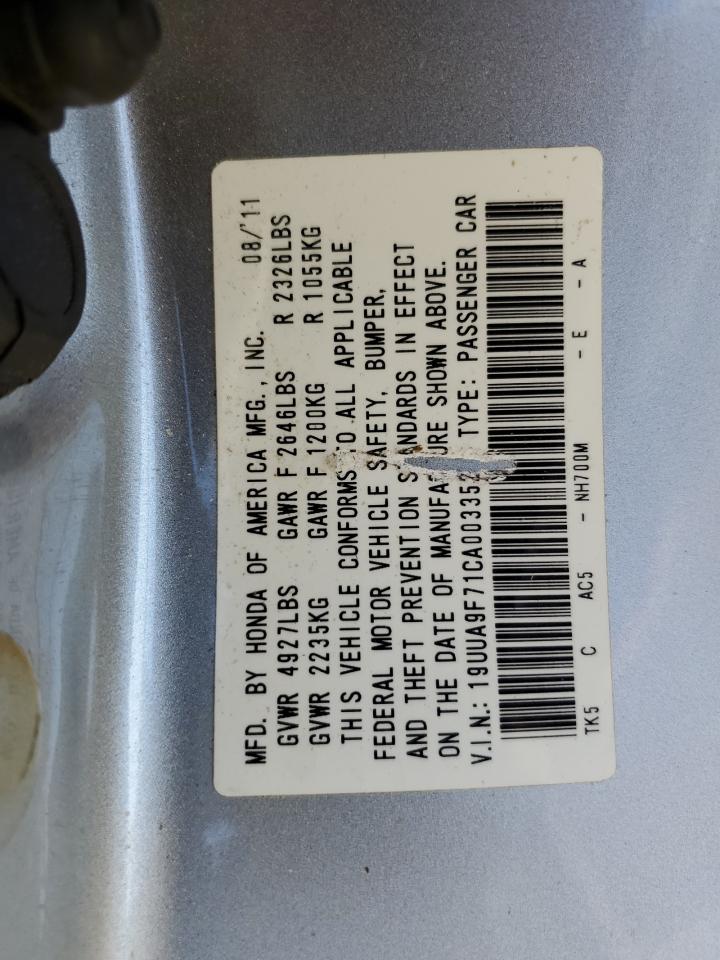 2012 Acura Tl VIN: 19UUA9F71CA003352 Lot: 70592405