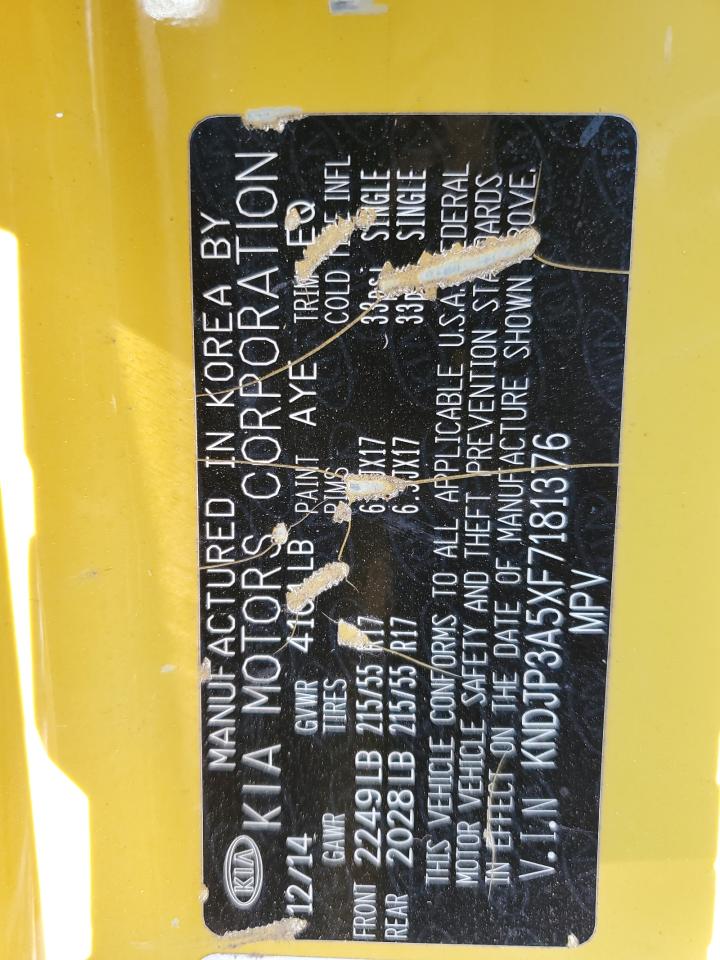 2015 Kia Soul + VIN: KNDJP3A5XF7181376 Lot: 80435675