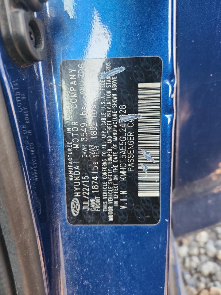 2016 Hyundai Accent Se VIN: KMHCT5AE5GU247928 Lot: 80252895