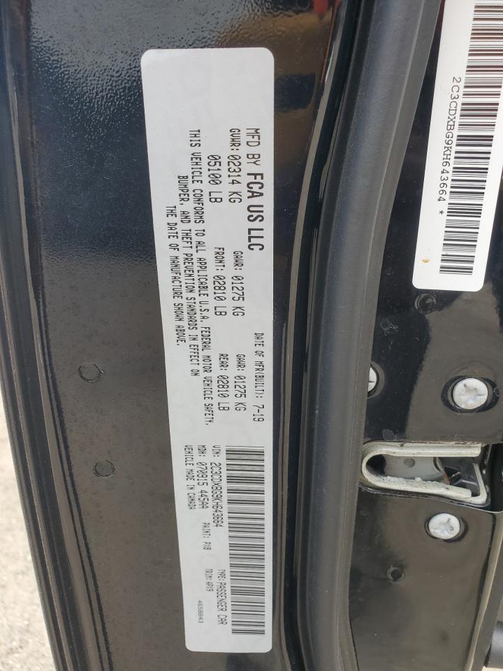 2019 Dodge Charger Sxt VIN: 2C3CDXBG9KH643664 Lot: 81210335
