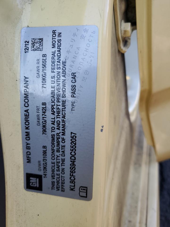 2013 Chevrolet Spark 2Lt VIN: KL8CF6S94DC552057 Lot: 81468525