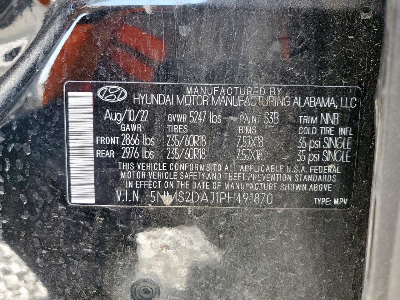 2023 Hyundai Santa Fe Sel VIN: 5NMS2DAJ1PH491870 Lot: 80481795