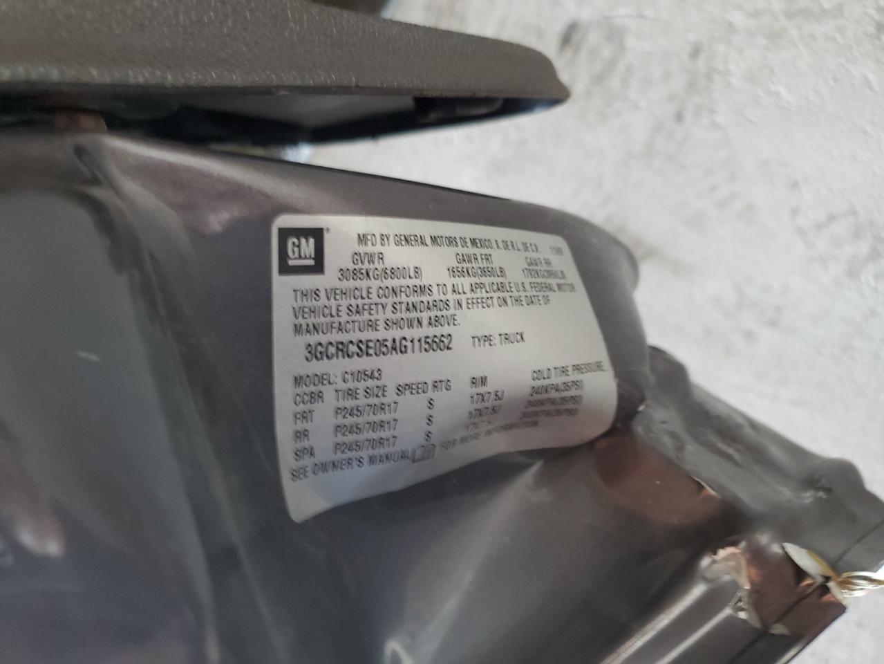 2010 Chevrolet Silverado C1500 Lt VIN: 3GCRCSE05AG115662 Lot: 84649115